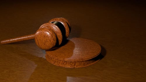 3D Animated Wooden Gavel Strike for Legal and Authority