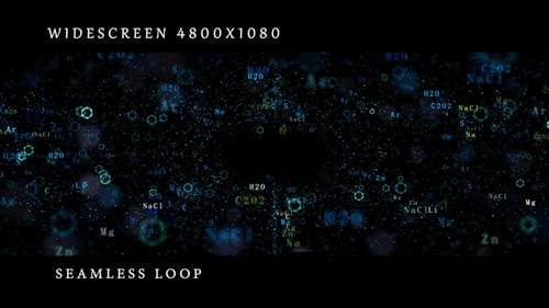 Animated Scientific Background with Chemical Elements and Hexagons
