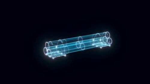 Pipes On Palets Hologram Rotating 4k