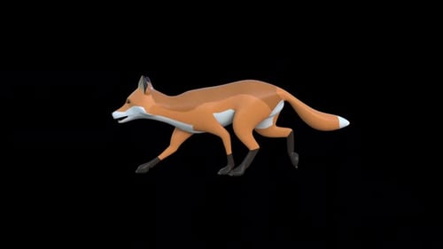 Animated 3D Fox Trotting Loop