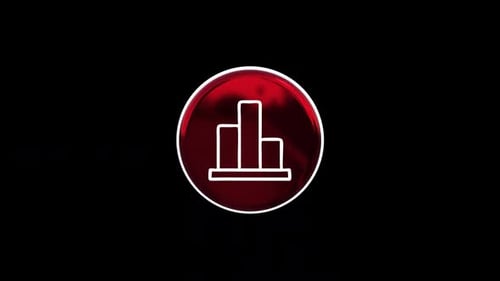 Spinning 3D Bar Chart Icon For Business Data Visualization