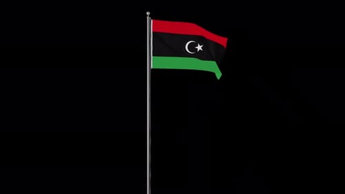 Masthalterschlaufen mit Flagge Libyens