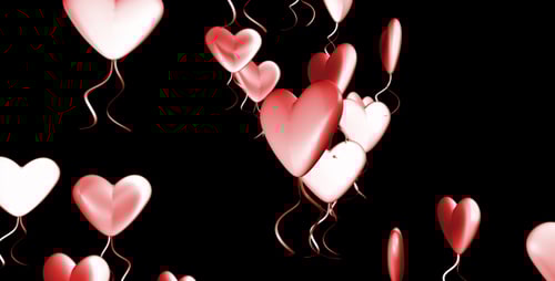 Floating Red Heart Balloons Love Celebration Overlay