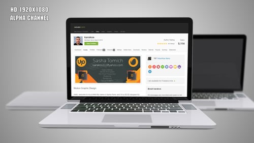Animated Laptop Screen Reveal with Alpha Channel