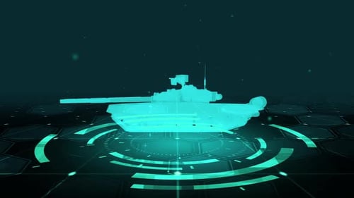 HUD Der futuristische 3D Science-Fiction-Panzer