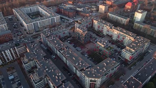 Aerial View of Residential Area in Europe City