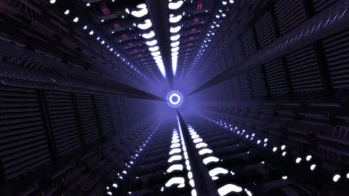 Futuristic Abstract Light Tunnel Journey Background Loop