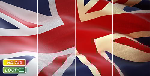 Animated Waving United Kingdom Flag Background