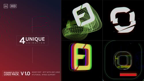 Dynamic Glitch Logo Pack