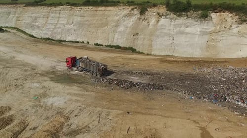 Dump Truck at Large Rural Landfill Site