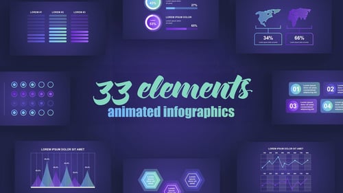 Modern Animated Infographics with Data Visualizations for Business