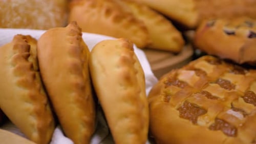 Breads and Baked Goods Large Assortment Fresh Baked and Crispy Close Up