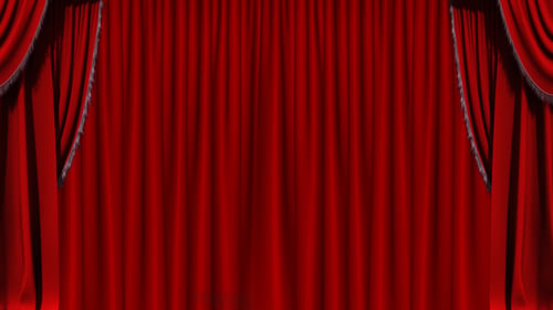 Elegant Red Stage Curtains Opening Transition