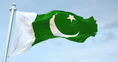 Realistic Pakistan National Flag Waving Loop