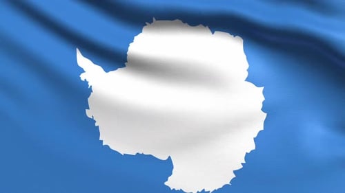 Antarctica Flag Waving Seamless Loop Background
