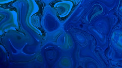 Abstract Blue Liquid Ink Swirls Background Loop