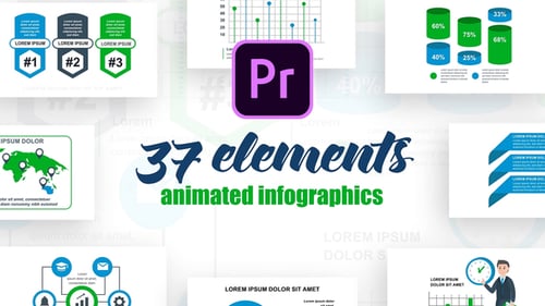 Animated Business Infographics Toolkit for Data Presentation