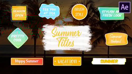 Vibrant Summer Title Animations with Playful Brush Stroke Styles
