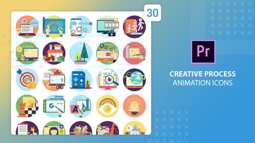 Creative Process Animation Icons | Premiere Pro MOGRT