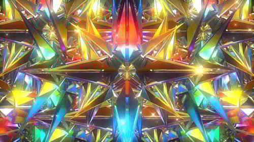 Shimmering Geometric Kaleidoscope Crystal Loop Background