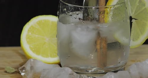 Refreshing Glass of Water with Lemon and Spices