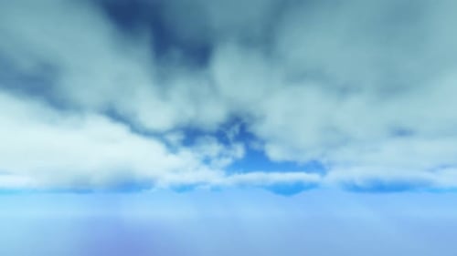 Flying Through Dreamy Clouds in a Blue Sky Loop