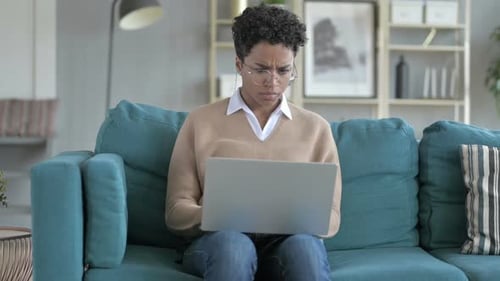 Ambitious Young African Girl Getting Work Stress