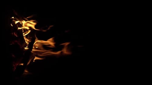 Fire Flame Isolated Black Isolated Background Beautiful Orange