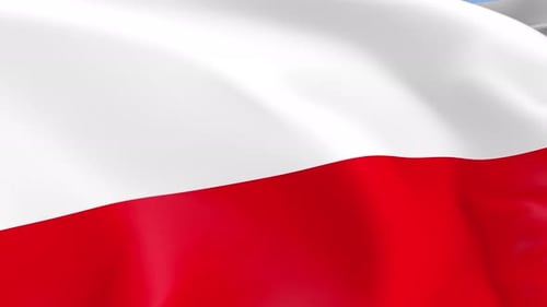 Waving Polish Flag Realistic Animation