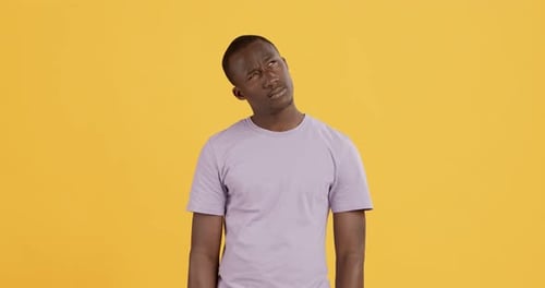 Doubtful Black Guy Comparing Decisions in Head