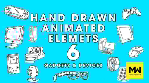 Animated Hand Drawn Gadgets and Devices Elements