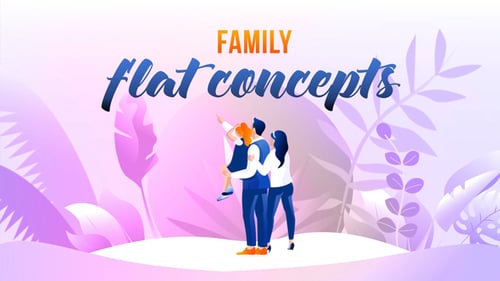 Flat Design Animation Featuring Family, Education, and Feelings