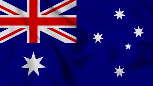 Waving Australian Flag Realistic Seamless Loop
