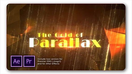 Elegant Gold Geometric Slideshow Opener with Parallax Effects