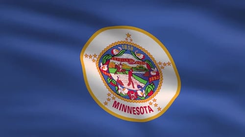 Realistic Waving Minnesota State Flag Animation