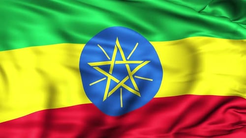 Realistic Waving Ethiopian Flag Animation