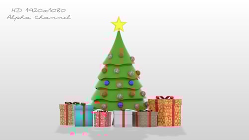 Modern Animated Christmas Tree with Presents Reveal