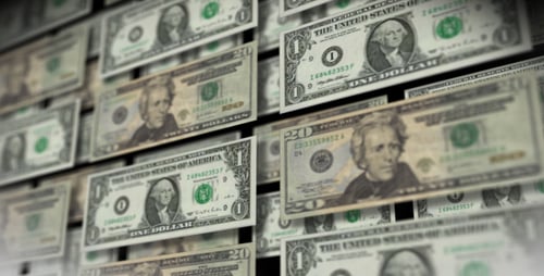 Falling US Dollar Bills Money Loop Animation