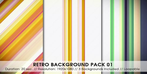 Loopable Animated Retro Striped Background Pack