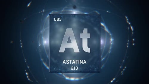 Animated Periodic Table Element with Futuristic Atomic Structure