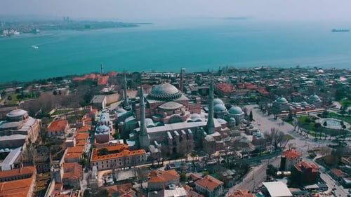 Luftaufnahme der Hagia Sophia Kirche in Istanbul