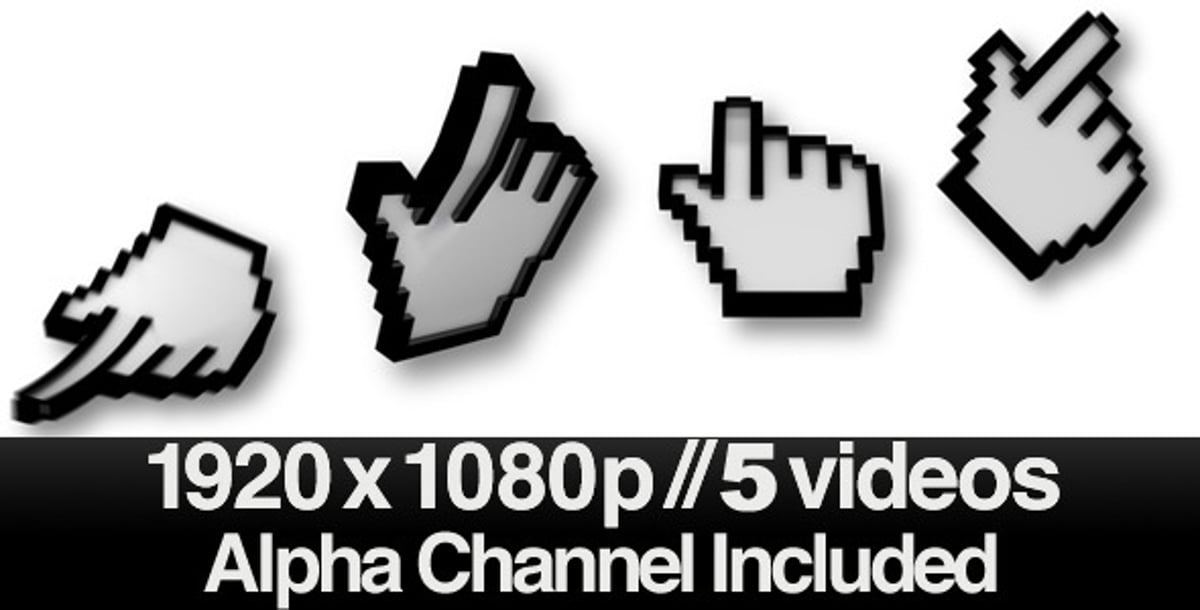 3D Mouse Cursor Animation To A Click (5-Pack), Interface Effects Motion ...