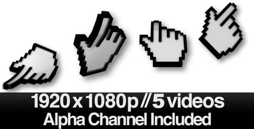 3D Mouse Cursor Animation To A Click (5-Pack)