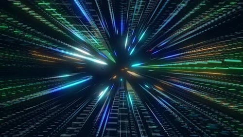 Futuristic Digital Data Tunnel Loop Background