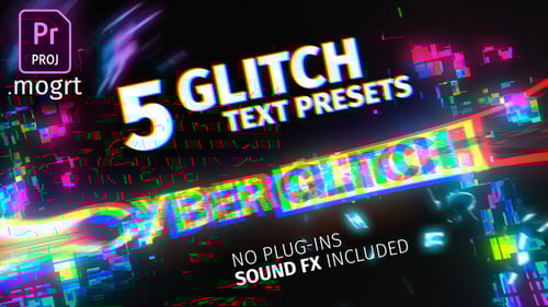 Cyber Glitch Text Animation Presets with Digital Distortion Effects