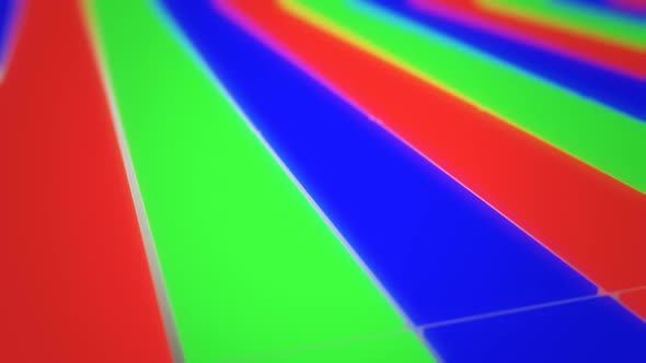 Animation of how RGB screen works. Closeup followed by zoom out to full ...
