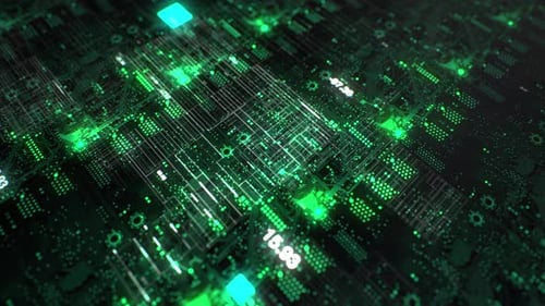 Grüner Elektronisch Hi-Tech-Hintergrund