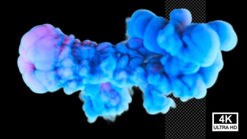 Colorful Fluid Smoke Element with Alpha Channel Transition