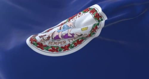 Waving Flag of Virginia State for Patriotic Projects