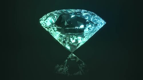 Elegant Rotating Diamond Animation on Dark Background